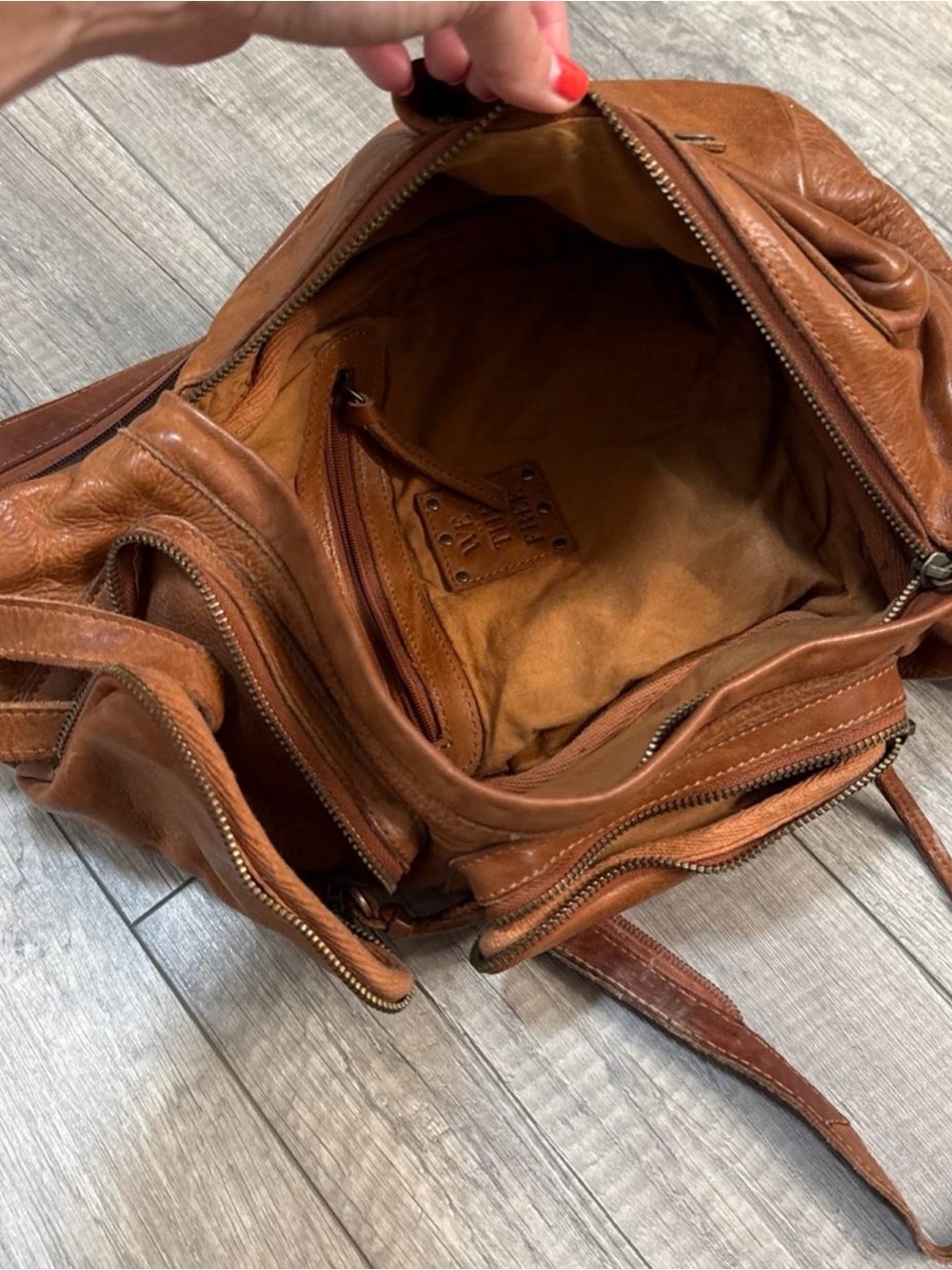 We The Free Brown Leather Backpack Sling Bag - Picture 5 of 8